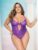 Mapale Plus Size Purple Mesh Underwired Teddy