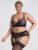 Lovehoney Plus Size Entice Me Black Lace Crotchless Bra Set