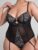 Lovehoney Plus Size Parisienne Charm Black Lace Crotchless Teddy