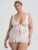 Lovehoney Plus Size Vintage Romance Sheer Ivory Lace Babydoll and Corset Set