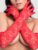 Lovehoney Fantasy Red Elbow-Length Lace Gloves