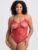 Lovehoney Plus Size Red Crotchless Lace Spaghetti Strap Teddy