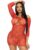 Leg Avenue Red Heart Net Seamless Keyhole Mini Dress