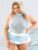 Fantasy Lingerie Plus Size Play Stay Frosty Blue Body and Skirt Costume Set