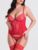 Lovehoney Plus Size Parisienne Charm Red Lace Basque Set