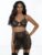 Escante Black Honeycomb Bra and Skirt Set