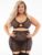 Escante Plus Size Black Honeycomb Bra and Skirt Set