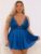 Escante Plus Size Desire Me Blue Satin and Lace Babydoll Set